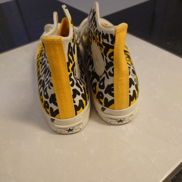 Converse Yellow and Black High-Top Sneakers - Picture 7 of 10